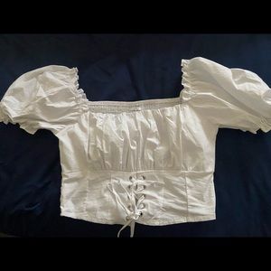 White blouse with corset bottom, new with tags!